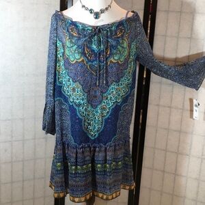 Sandra Darren boho dress NWT